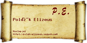 Polák Elizeus névjegykártya